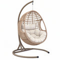 Poltrona sospesa 105 x 105 x 195 cm in metallo e fibra intrecciata beige per relax in stile boho