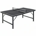 Tavolo da ping pong 274 x 152.5 x 76 cm in acciaio nero pieghevole