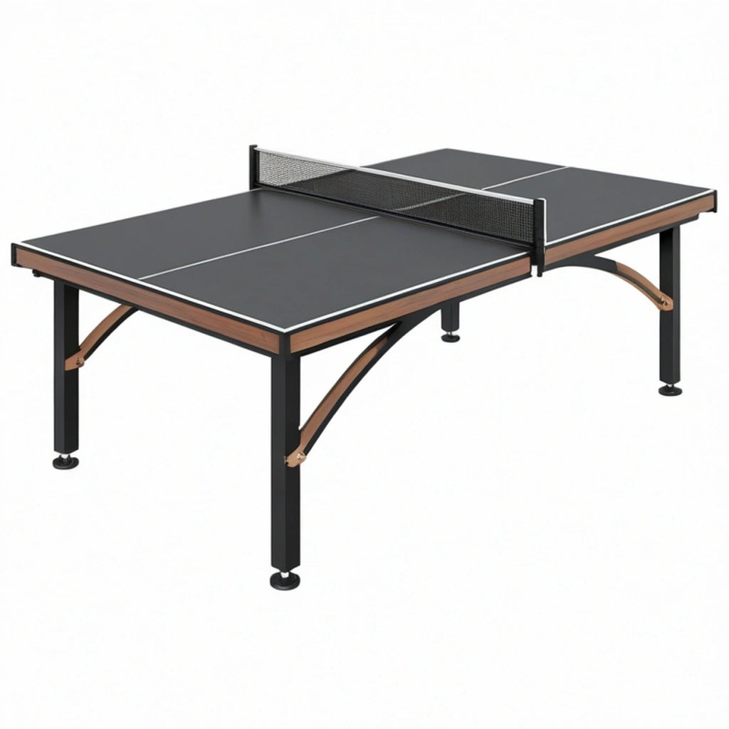 Tavolo da ping pong 274 x 152.5 x 76 cm nero e marrone con rete per interni