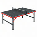 Tavolo da ping pong 274 x 152.5 x 76 cm in acciaio nero e rosso per gioco interno con rete