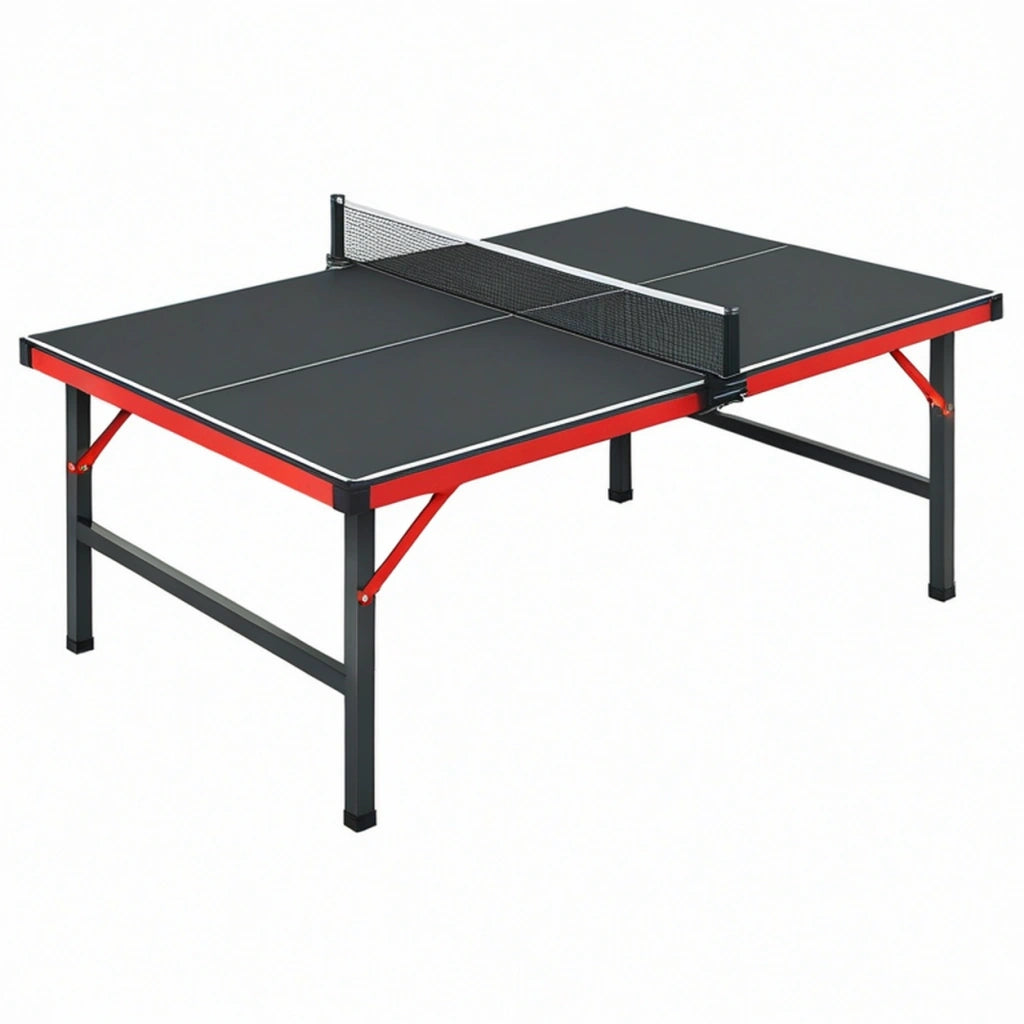 Tavolo da ping pong 274 x 152.5 x 76 cm in acciaio nero e rosso per gioco interno con rete