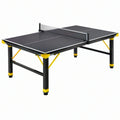 Tavolo da ping pong 274 x 152.5 x 76 cm in MDF nero e giallo per interni con rete