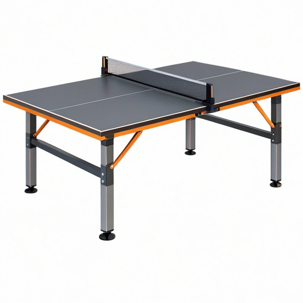 Tavolo da ping pong 274 x 152.5 x 76 cm in acciaio e MDF grigio arancione pieghevole per interno